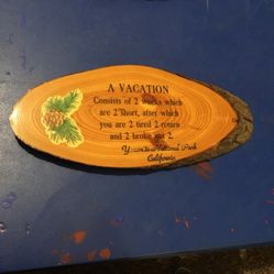 Real Wood ‘A Vacation’ Hanging Plaque