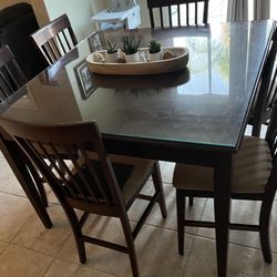 Counter Height Dinning Table With glass 