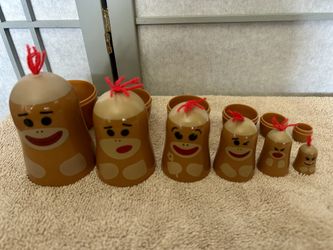 Sock Monkey Nesting Dolls Set!