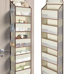 Yecaye 1 Pc 5 Tier Over the Door Organizer with 15 Pockets | 5-Tier, Beige