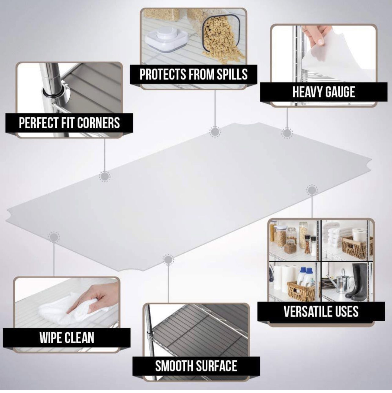 18 in. x 36 in. Frosted Plastic Wire Shelf Liner (4-Pack)