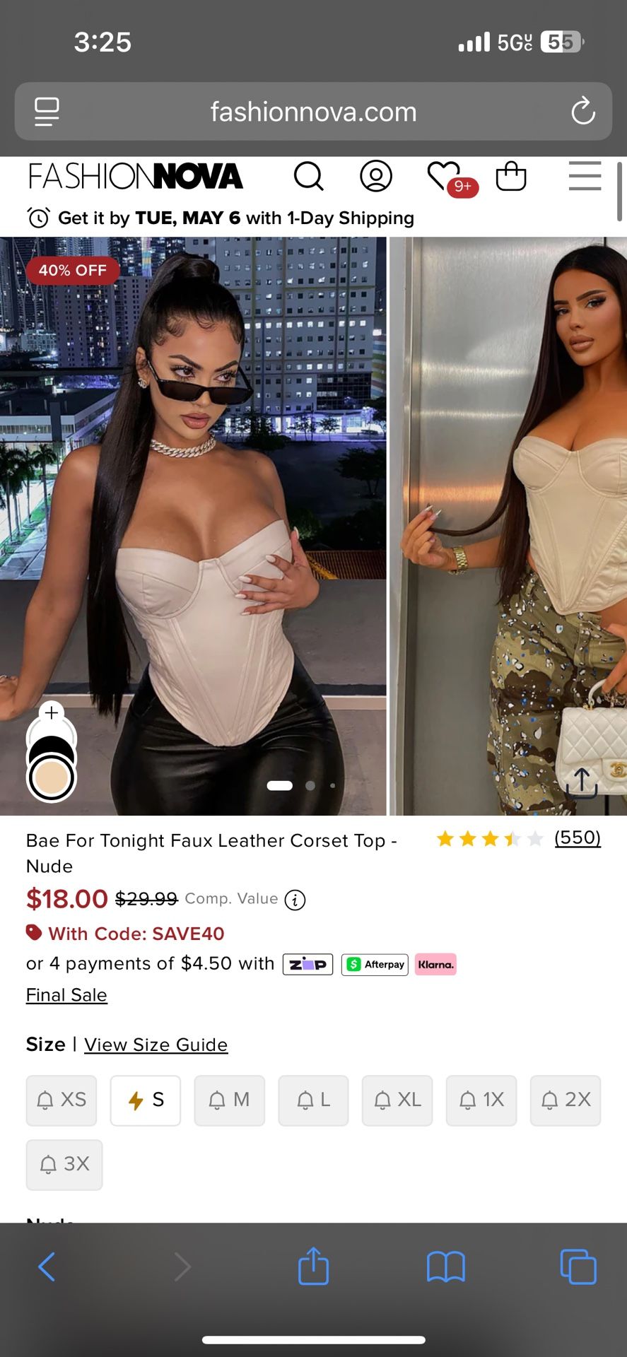 Bae For Tonight Faux Leather Corset Top