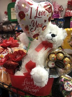 Valentines Teddy Basket