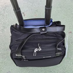 Under Seat Luggage Carry On  2 Wheels  17"×13"×8  Extra Lightweight Expandable Waterproof New With Tags Black Color 