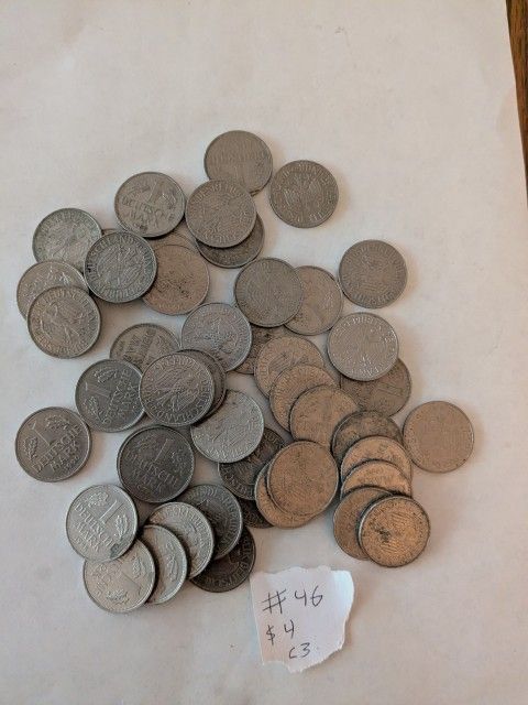 46 Old German 1 Mark Coins 