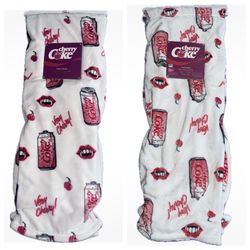Cherry Coke Vampire Halloween Luxe Plush Throw Blanket New 60”x70” With Hanger