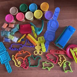 Play Dough with Different Molds and Coloring Sheets