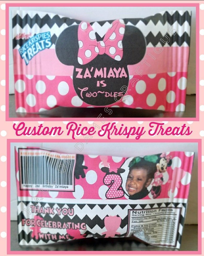 Minnie Mouse themed treat bags, party favors, decorations filled with R.K. treats