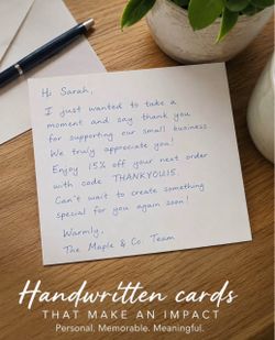 Hand written marketing cards