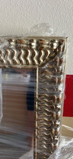 Large Beautiful handmade gold grey and silver mirror