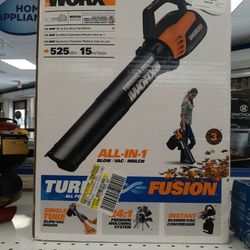WORX TURBINE FUSION ALL IN ONE BLOW .VAC AND MULCH