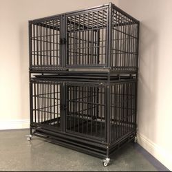✌️ 2 Tier Heavy Duty 42” Dog Kennel Cages‼️‼️🐩🐕🐕‍🦺🐾✌️
