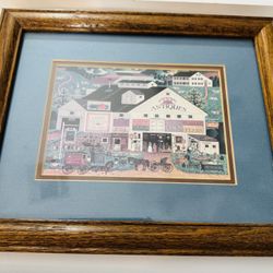 5” x7” Charles Wysocki Peppercricket Farms 1985 Print in 11.5” x 9.5” frame $15 