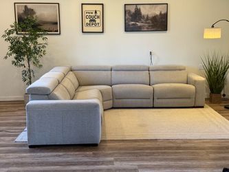 Gray Macy’s Nevio 5 piece electric recliner sectional couch delivery available