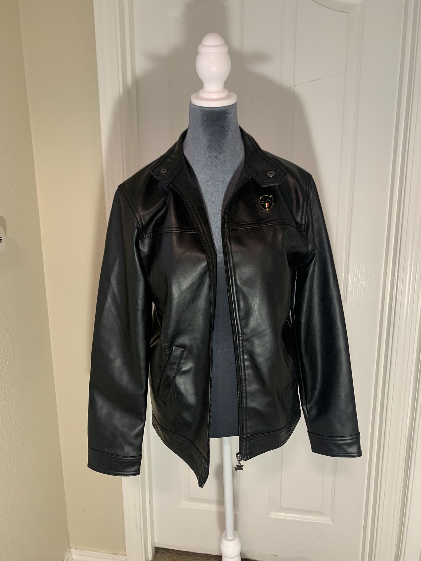 AE by Emporio Collezione Italian Black Leather Jacket