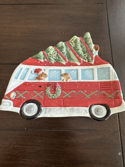 New Certified International Red Truck Christmas Small Candy Dish