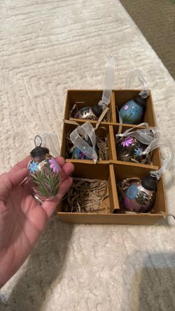 Painted Glass Easter/spring Ornaments