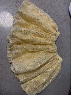 Disney beauty and the beast  Yellow Gold Print Ruffle Mini Skirt