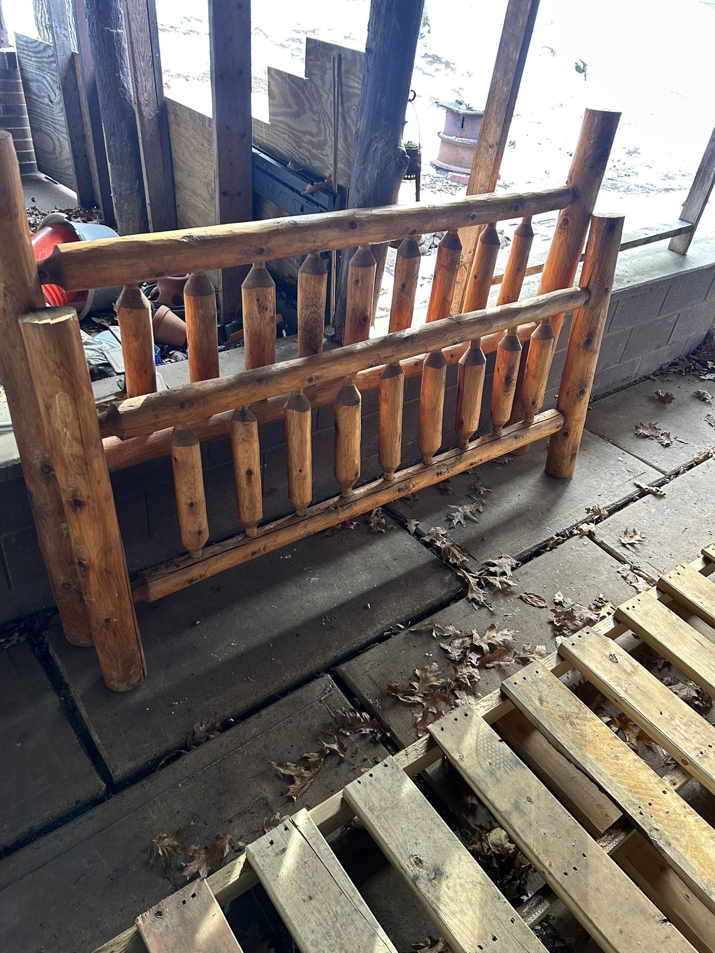 Log style headboard, footboard