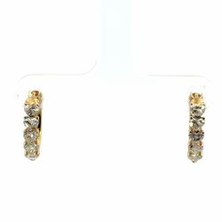 Woman’s Ladies 14k Yellow Gold Lab Grown Heart Brilliant Cut Huggie Hoop Earrings .99 CTW GP3137147