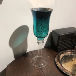 VINTAGE GLASS CANDLE HOLDER OR DECOR