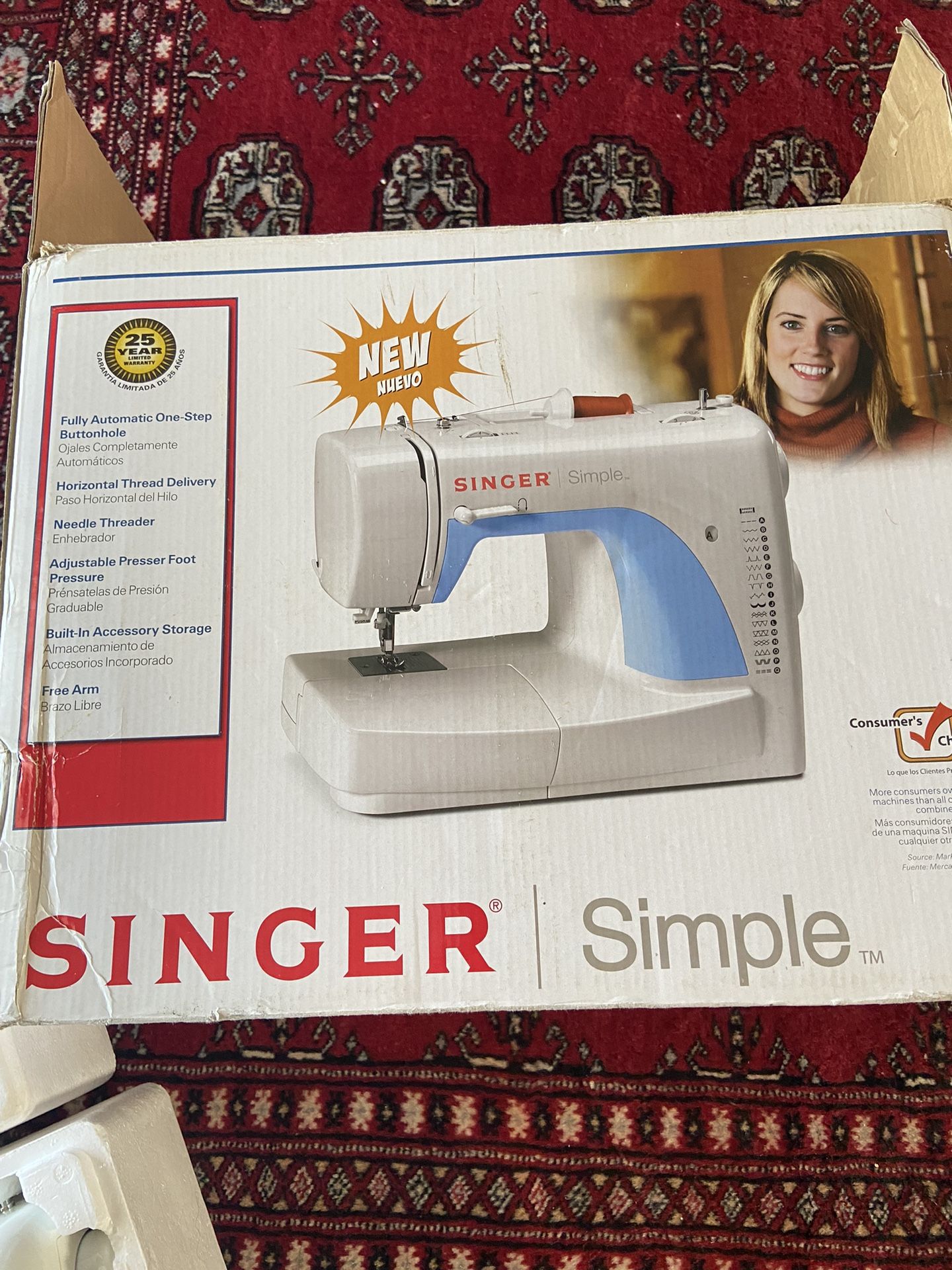 Singer 3116 Simple 18-Stitch Sewing Machine, White