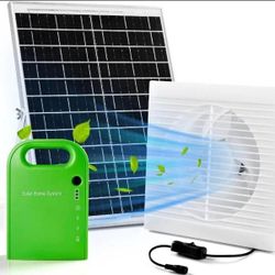 Solar Powered Fan, 25W Waterproof Solar Panel + 8

