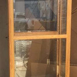 Bulova Solid Wood Oak Curio Display Cabinet - Glass on front, back & both sides