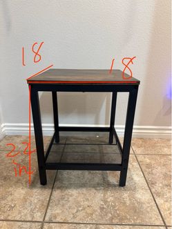 Side Table 18 Inch Square, 2-Tier Coffee Tea End Table