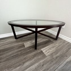 Glass Oval Coffee Table 