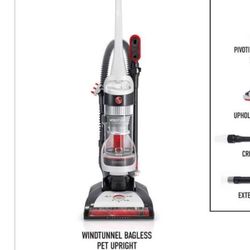 HOOVER Wind Tunnel Bagless Pet Upright Vacuum Cleaner