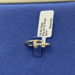 14K Gold Nail CZ Ring 