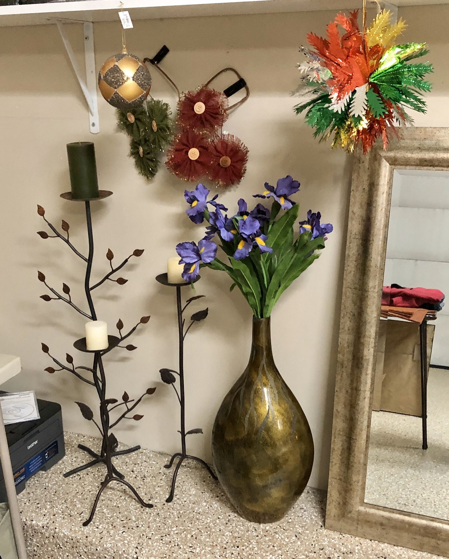 Vase and Candle Holders $20 each