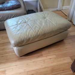 Real Leather Ottoman 
