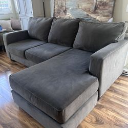 92” Couch With Chaise Lounge