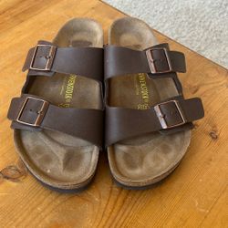 Birkenstock Arizona Brown Leather Sandals - Mens 43
