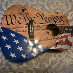 TED NUGENT NRA SIGNED ACOUSTIC GUITAR 