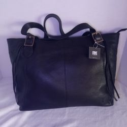 FRYE TOTE Bag Black Leather New