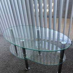 Small glass coffee table 