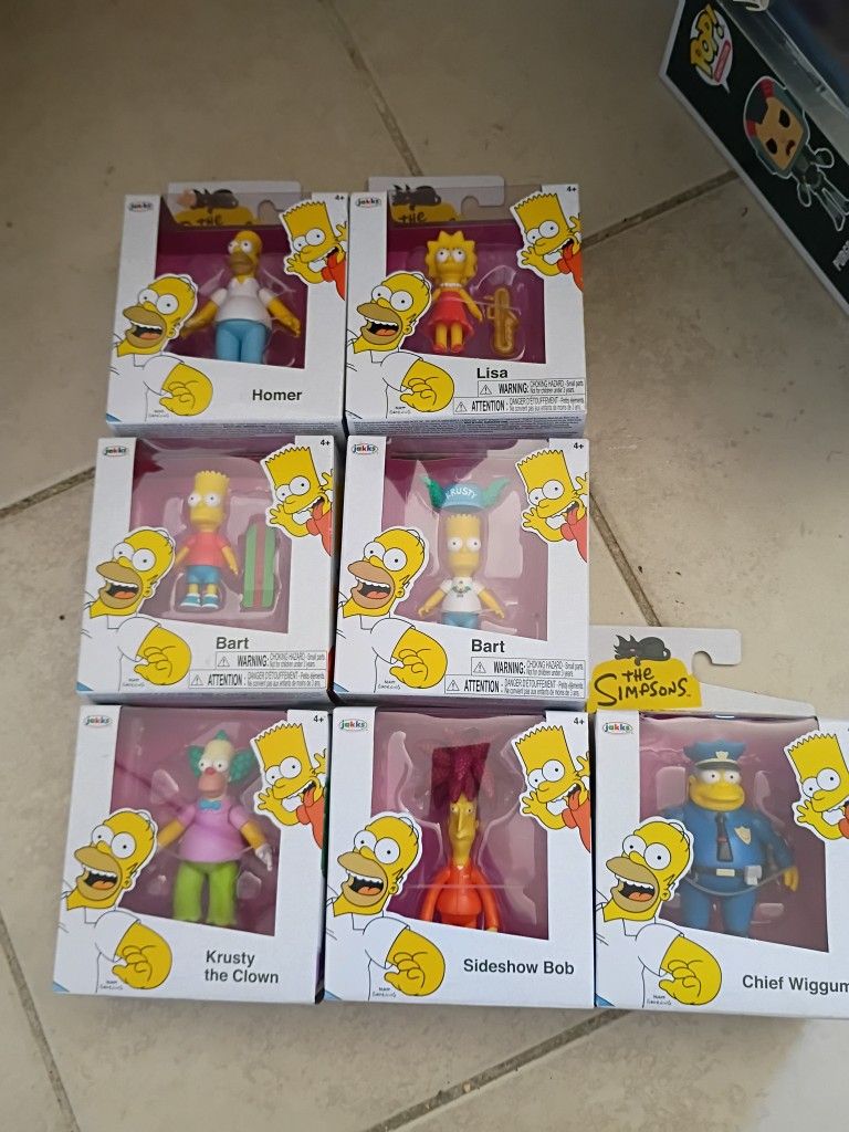 Jakks Pacific The Simpsons 2.5-inch Lot Of 7 Action Figures