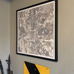 Indianapolis Wooden Map Art Piece 