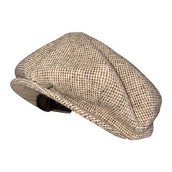 Vintage Stevens Wool Newsboy Flat Cap Hat Front Snap Size Medium AS IS