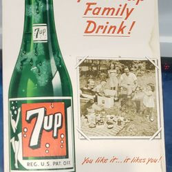 (3) 1948 And 1950 7up Advertising Lithograph Signs