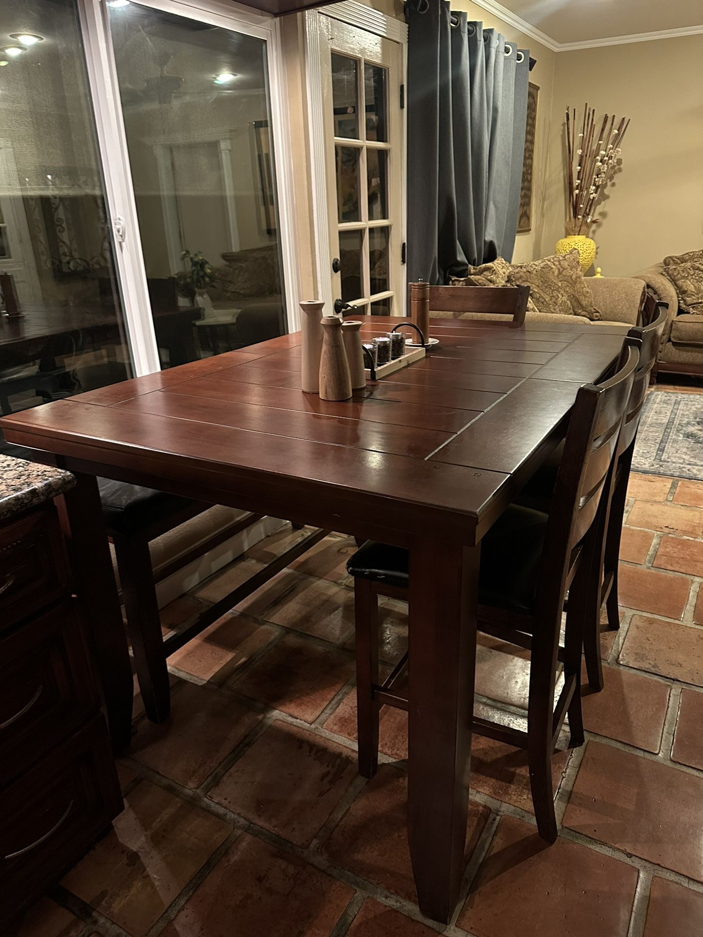 Dark Brown Wood Dining Table