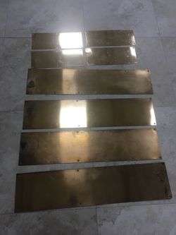 Solid brass kick plates and push plates