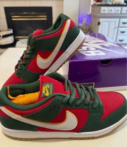 Size 14 - Nike Dunk Premium SB Low Seattle Supersonics with Mitch & Ness hat