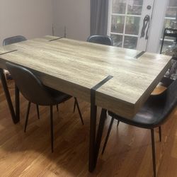 Mid-Century Industrial Rustic Dining Room Table