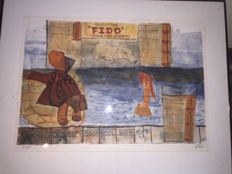 J. Luin Fido watercolor signed 1997 framed art