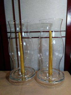 Pair of Hurricane Candle Holders