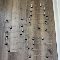 Set Of 3 Space Closet Saving Pants Slacks Jeans Hangers - 15 Pairs